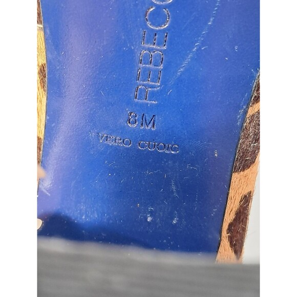 Rebecca Minkoff Leopard Pony Hair Heeled Loafer Pumps Shoes 8M Block Heels - Picture 7 of 8